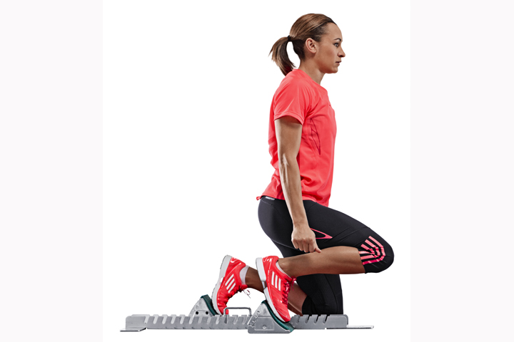 Image : Jessica Ennis wearing the adizero Feather, the lightest everyday running shoe.