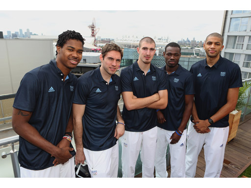 Image : French Basketball squad visits adidas London 2012 Media Lounge
