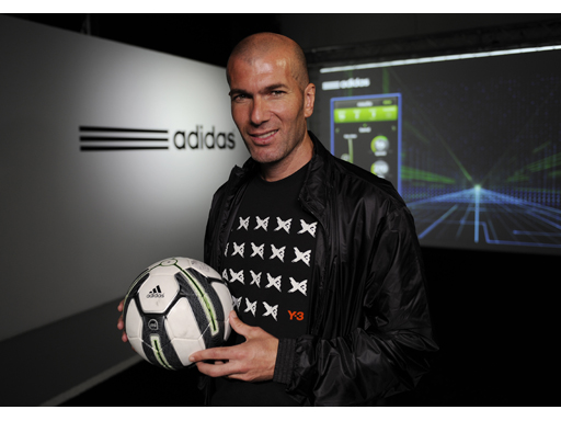 Zinedine Zidane holding the smart ball Zinedine Zidane holding the smart ball