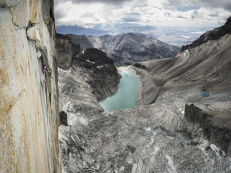 Mayan Smith-Gobat climbing pitch 16 in the route Riders on the Storm, Torres del Paine-photo credits Thomas Senf/adidas Mayan Smith-Gobat climbing pitch 16 in the route Riders on the Storm, Torres del Paine-photo credits Thomas Senf/adidas