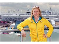 100m hurdle Olympic gold medalist Sally Pearson visits the adidas London 2012 Media Lounge