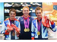 Sir Chris Hoy with the Brownlee brothers