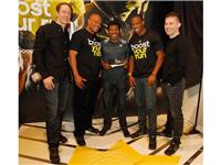 Left to Right - Eric Liedtke, Maurice Greene, Haile Gebrselassie, Yohan Blake and James Carnes