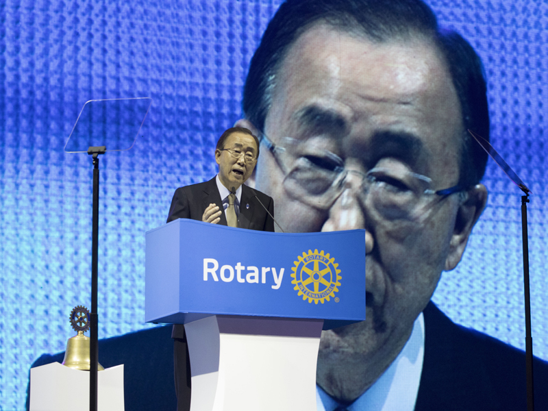 Ban Ki-moon, UN Secretary-General, addresses Rotary members Ban Ki-moon, UN Secretary-General, addresses Rotary members
