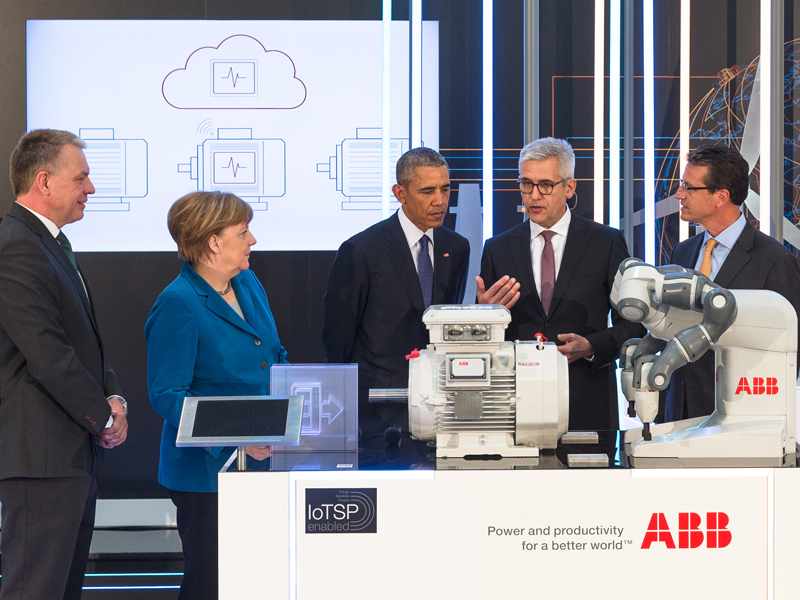Obama and Merkel inspired by ABB’s ground-breaking digital technology at Hanover Fair Obama and Merkel inspired by ABB’s ground-breaking digital technology at Hanover Fair