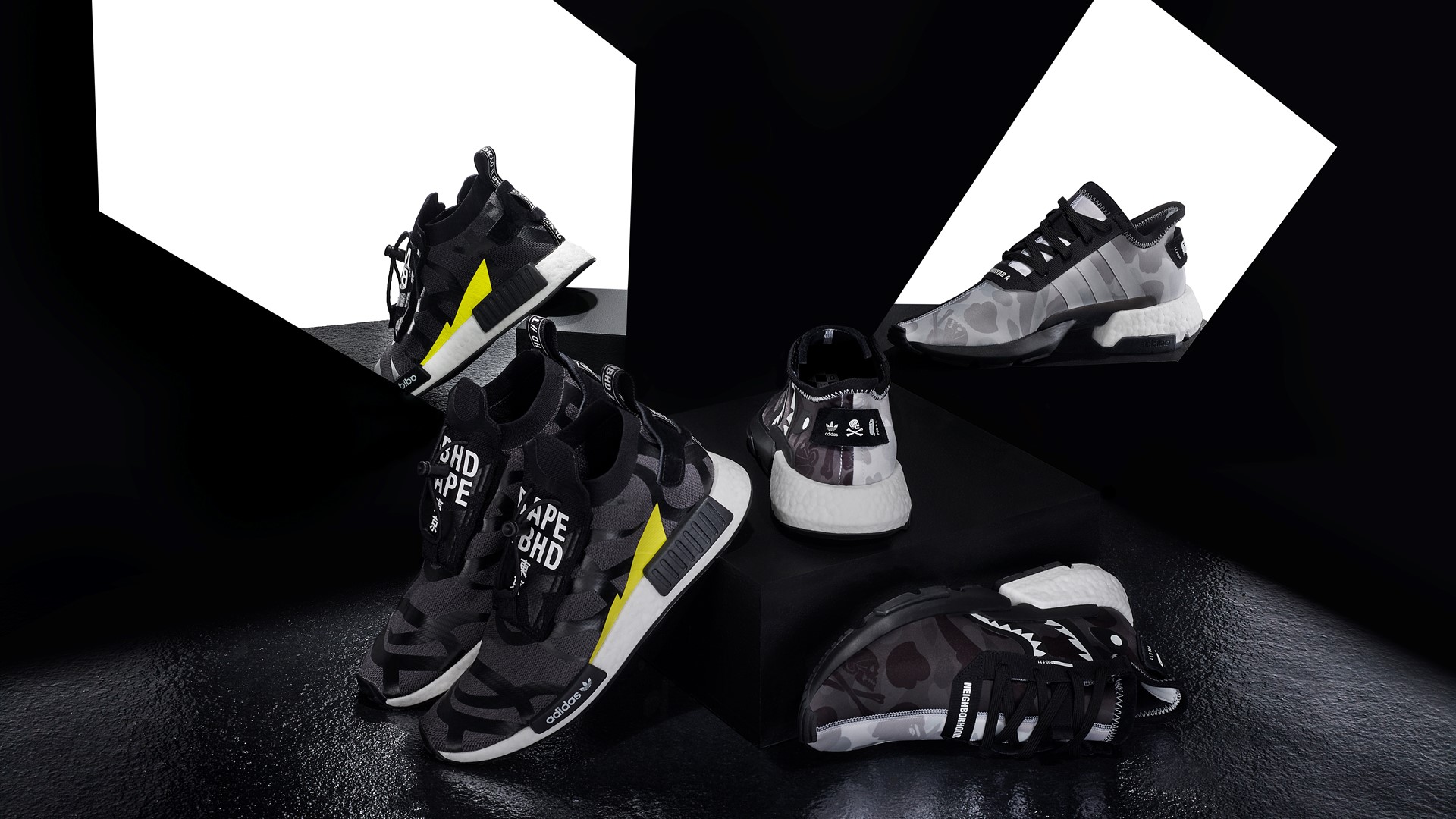 adidas Originals X BAPE X NBHD collaborate to release POD 3.1 NMD STLT