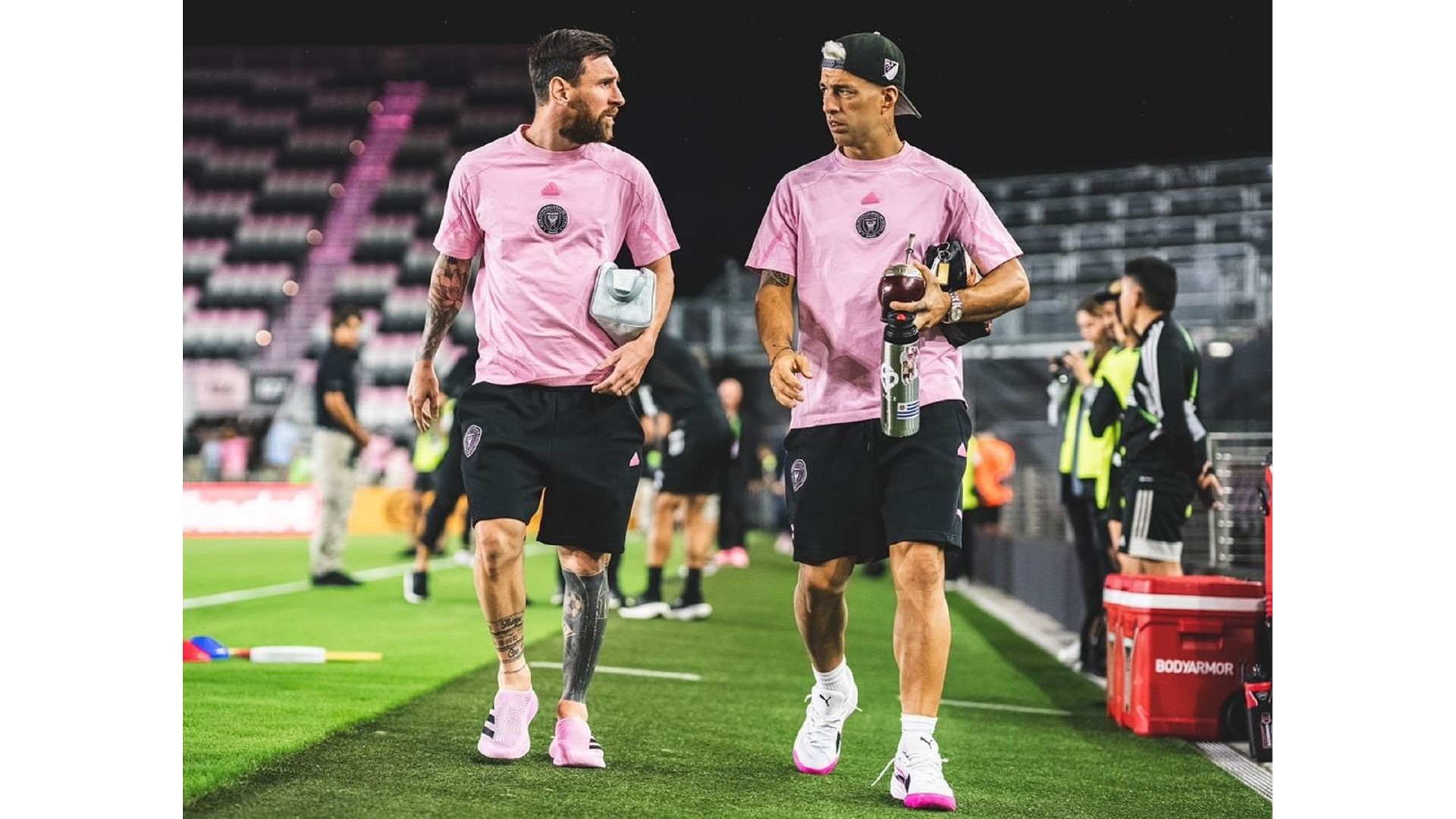 Pink is the new black Messi spotted in the custom made 3D printed CLIMACOOL24