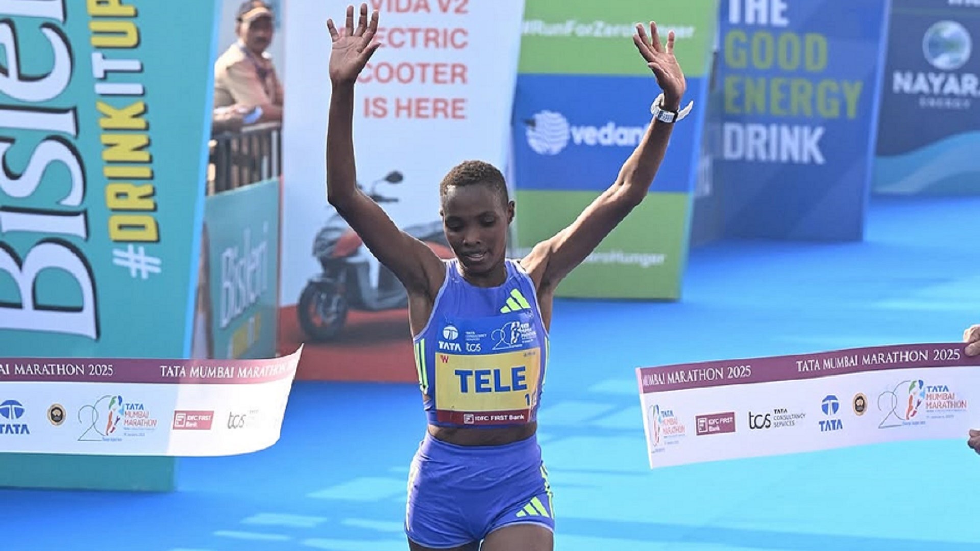 adidas long distance runner Joyce Tele claims gold in Tata Mumbai Marathon in Adizero Adios Pro 3