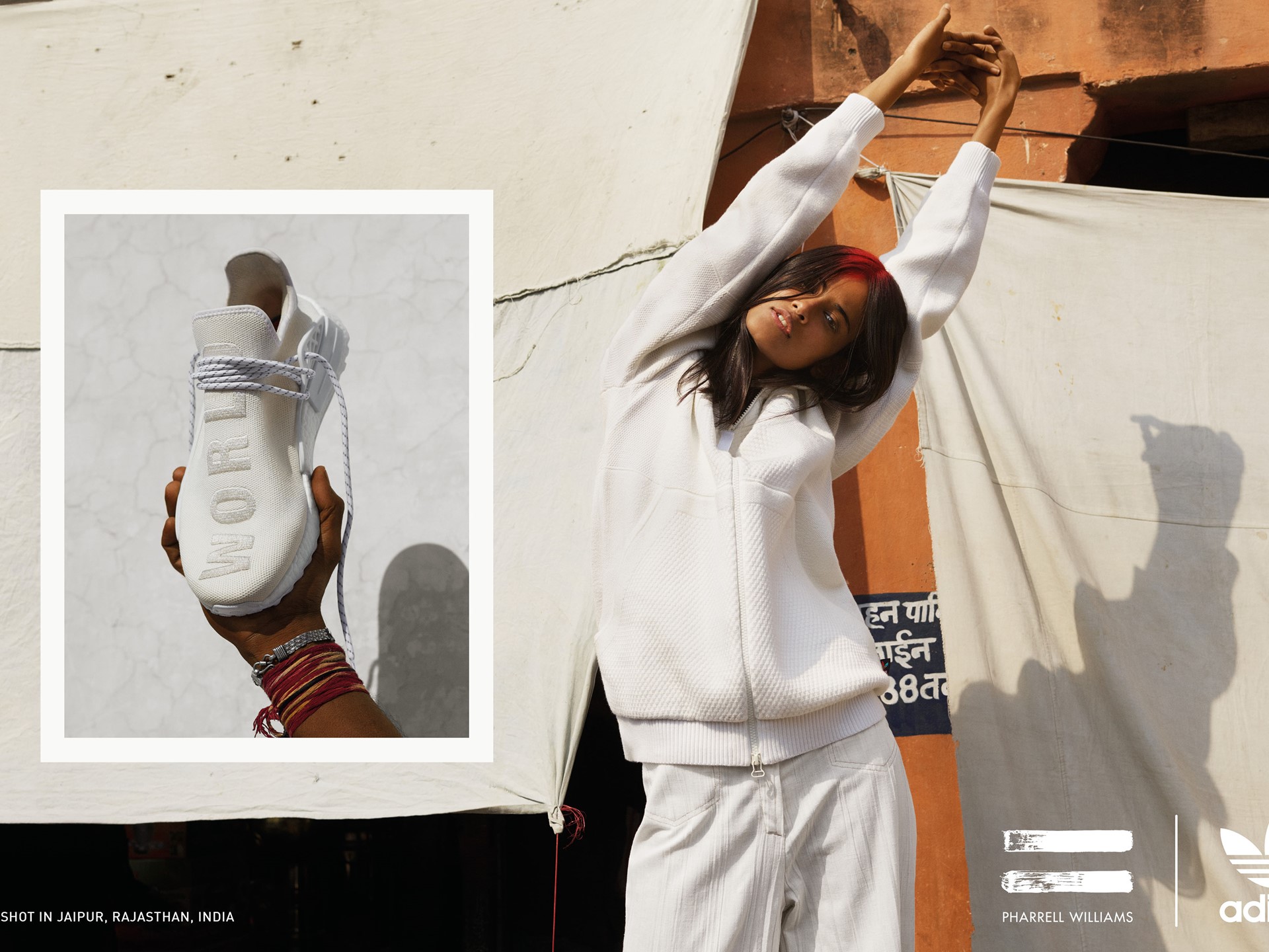 adidas Originals PHARRELL WILLIAMS Hu Holi Blank Canvas PR Horizontal Look 1 Opt 2