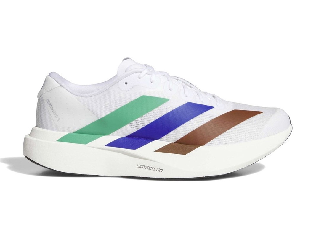 The Adizero Evo SL is reimagined by Pharrell Williams in two new