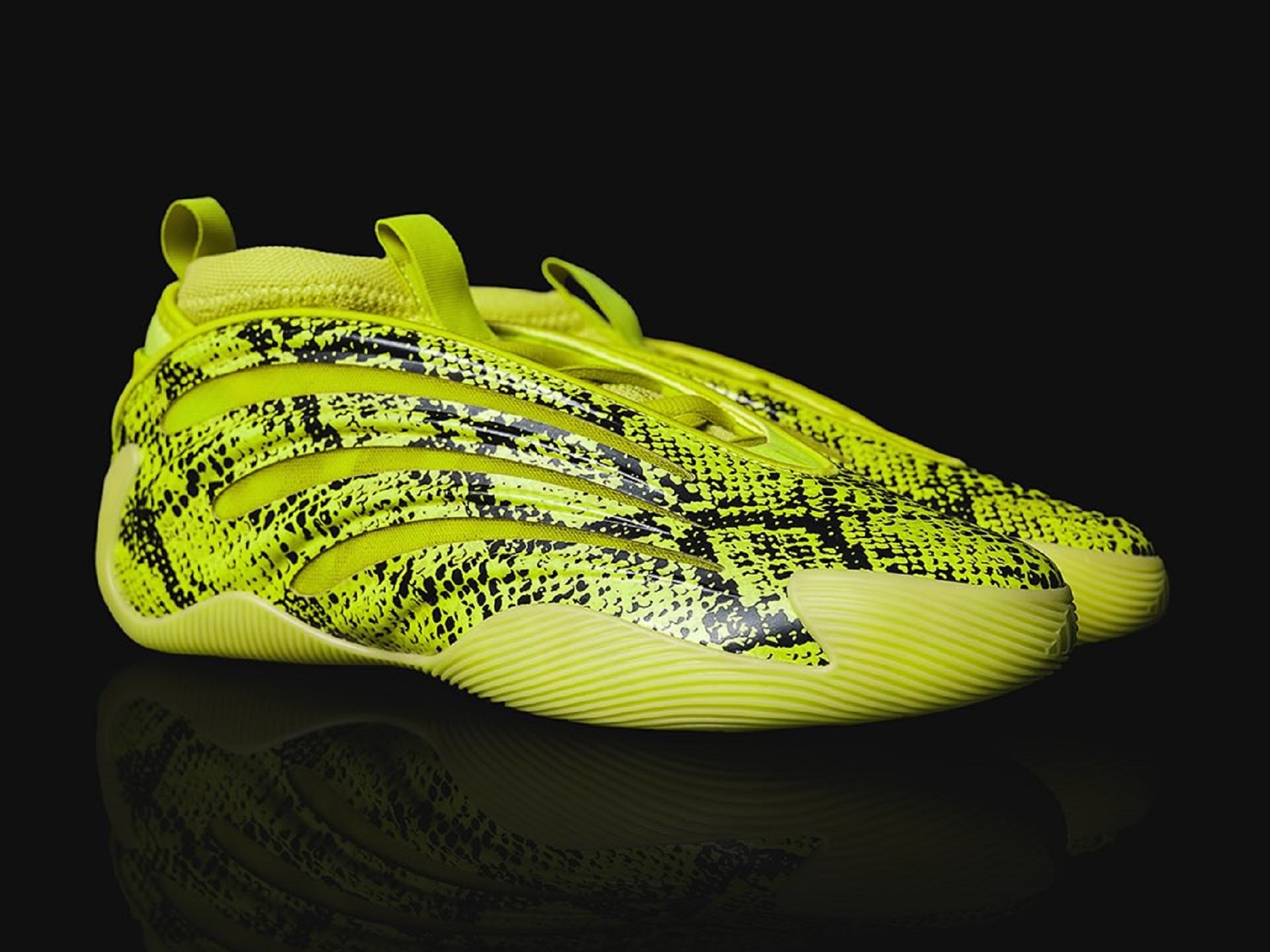 The new Snakeskin colorway of the James Harden Vol9 basketball shoe fuses a Lightboost midsole Air Vent openings