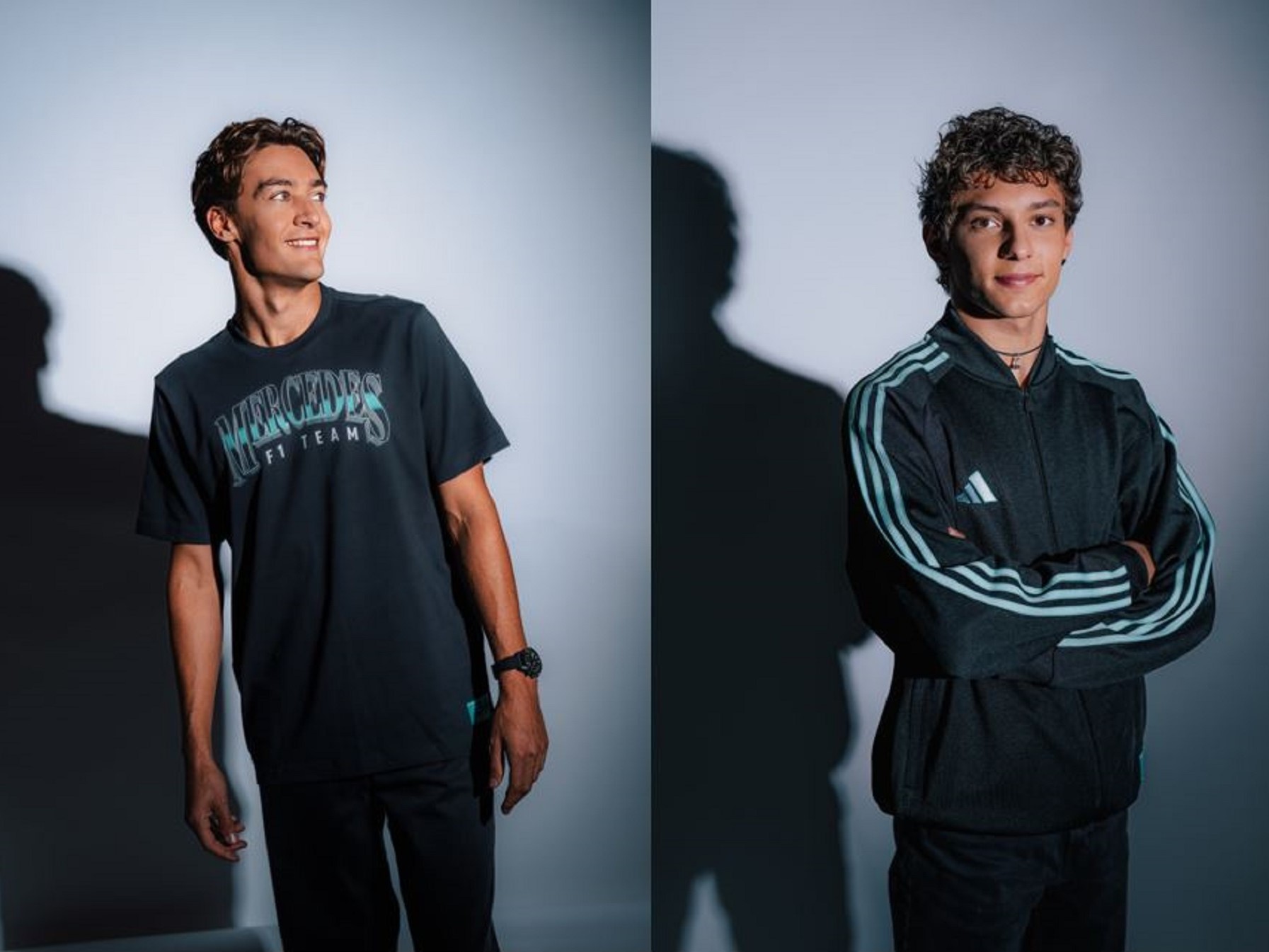 Ahead of the Las Vegas Grand Prix George Russell and Kimi Antonelli showcase a new fanwear collection