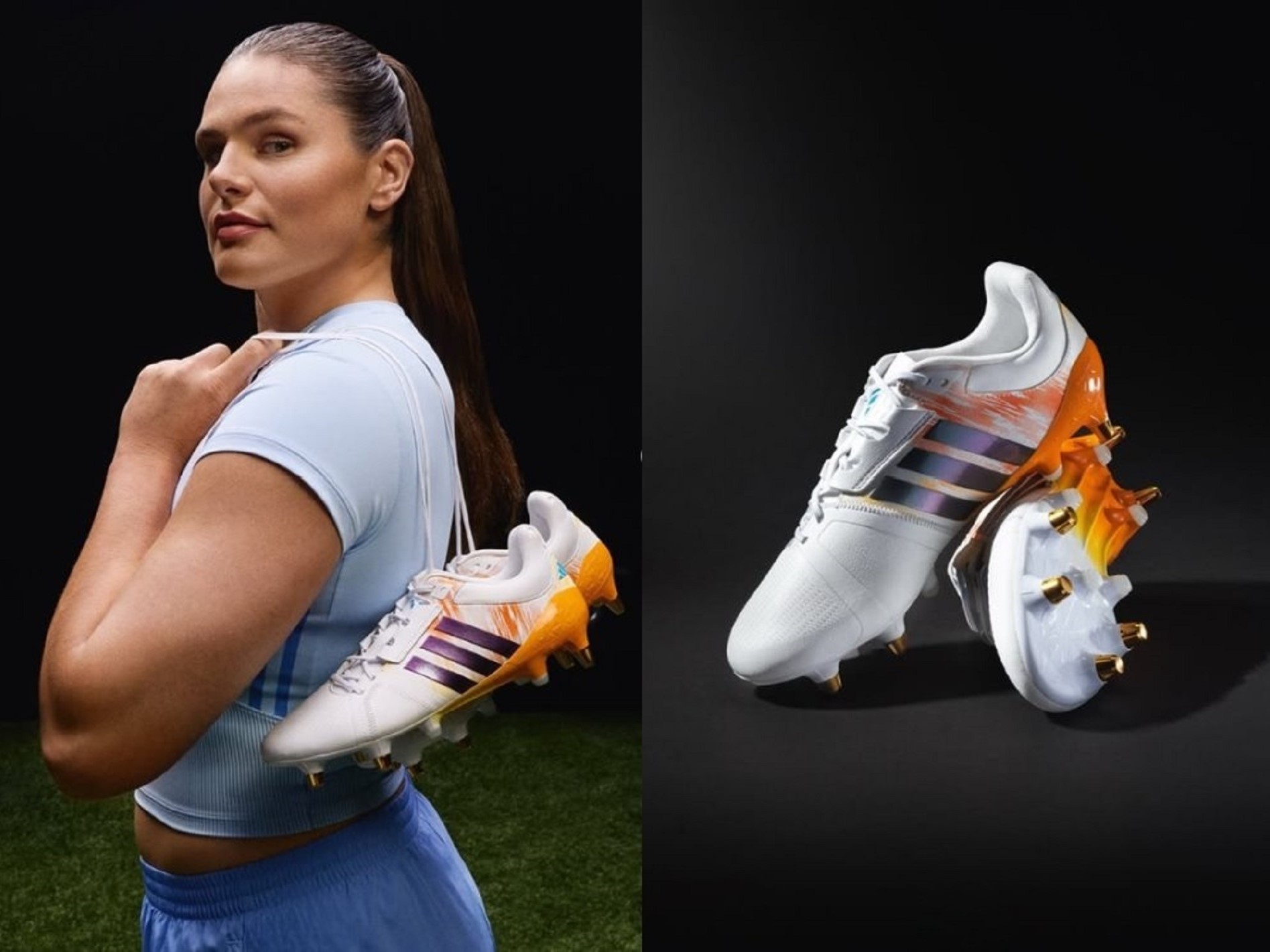 Ilona Maher showcases the latest adizero RS15 rugby boots helping players unleash speed and power with control