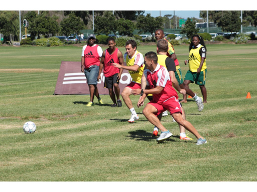 adidas & SCORE staff play with professional football players from Ajax Cape Town adidas & SCORE staff play with professional football players from Ajax Cape Town