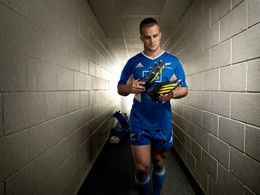 adidas athlete Sam Cane with the FF80 adidas athlete Sam Cane with the FF80
