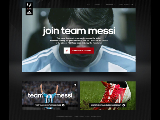 Team Messi Facebook app homescreen Team Messi Facebook app homescreen