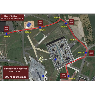 Adizero Road to Records Course Map 800M