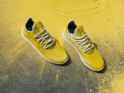 +H21254 adidas Originals PHARRELL WILLIAMS Hu Holi adicolor Key Visual Footwear Shot Yellow