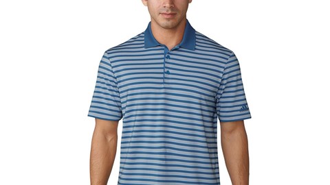 UP 3-color stripe Polo ash blue real gold