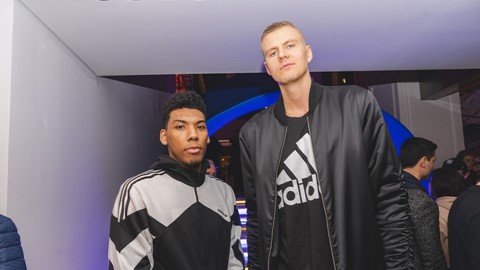 Allonzo Trier and Kristaps Porzingis New York Knicks