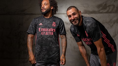 BENZEMA AND MARCELO WEAR REAL MADRID THIRD JERSEY