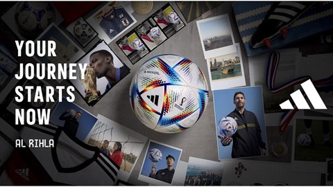Al Rihla Official Match Ball Product Collage with copy