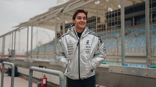 George Russell in the adidas CLIMACOOL System at Bahrain testing