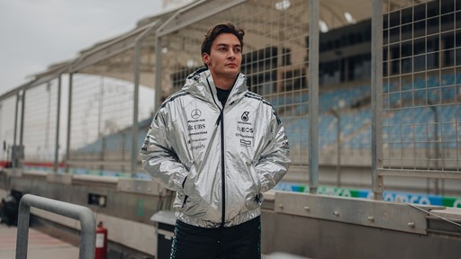 George Russell in the adidas CLIMACOOL System at Bahrain testing