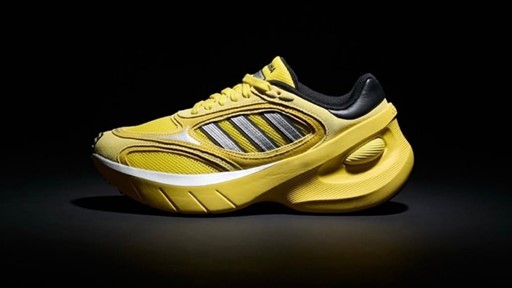 The adizero Goukana chunky silhouette is making its debut in a vibrant yellow colourway
