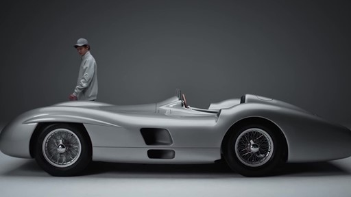 On set with George Russell and Kimi Antonelli for the Silverstone collection inspired by the iconic Mercedes Benz W196
