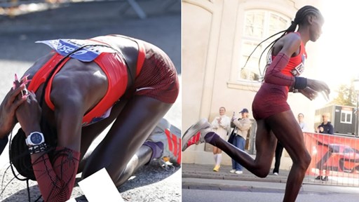 kenyan-runner-agnes-ngetich-breaks-her-second-world-record--the-women-s-half-marathon--finishing-in-