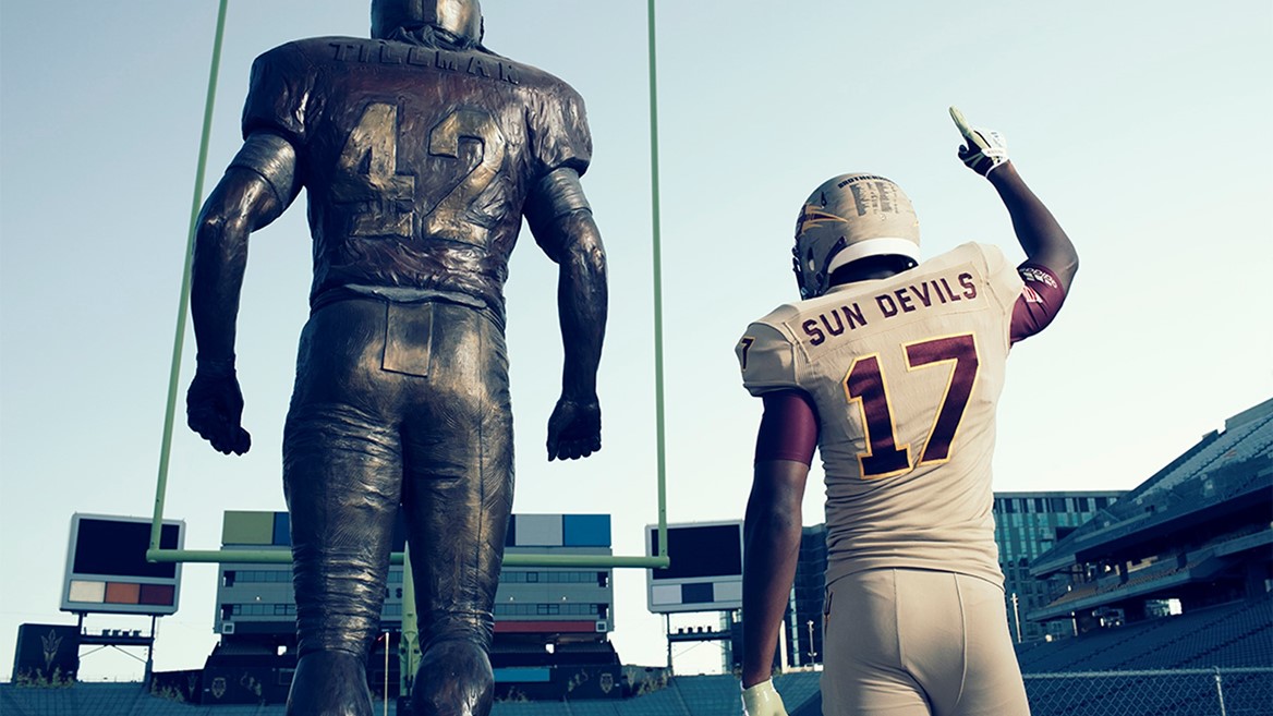 ASU x adidasFballUS Brotherhood Tillman Statue 1