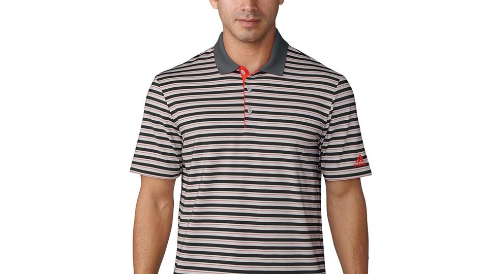 UP 3-color stripe Polo grey red