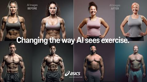 ASICS Training AI Before After Collage Logo