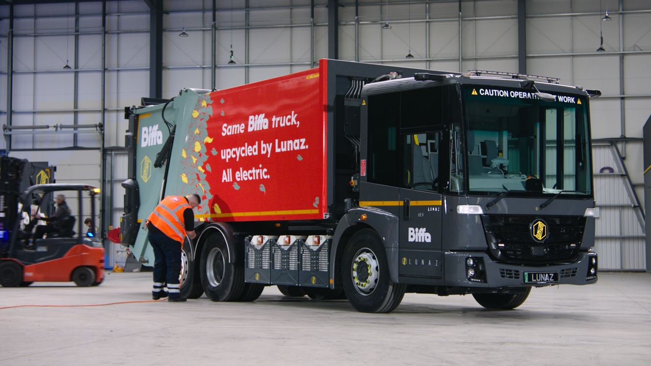 Lunaz Waste Management Group Biffa to Up Cycle and Electrify Refuse Truck Fleet