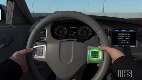 Adaptive cruise control animation. Credit: IIHS