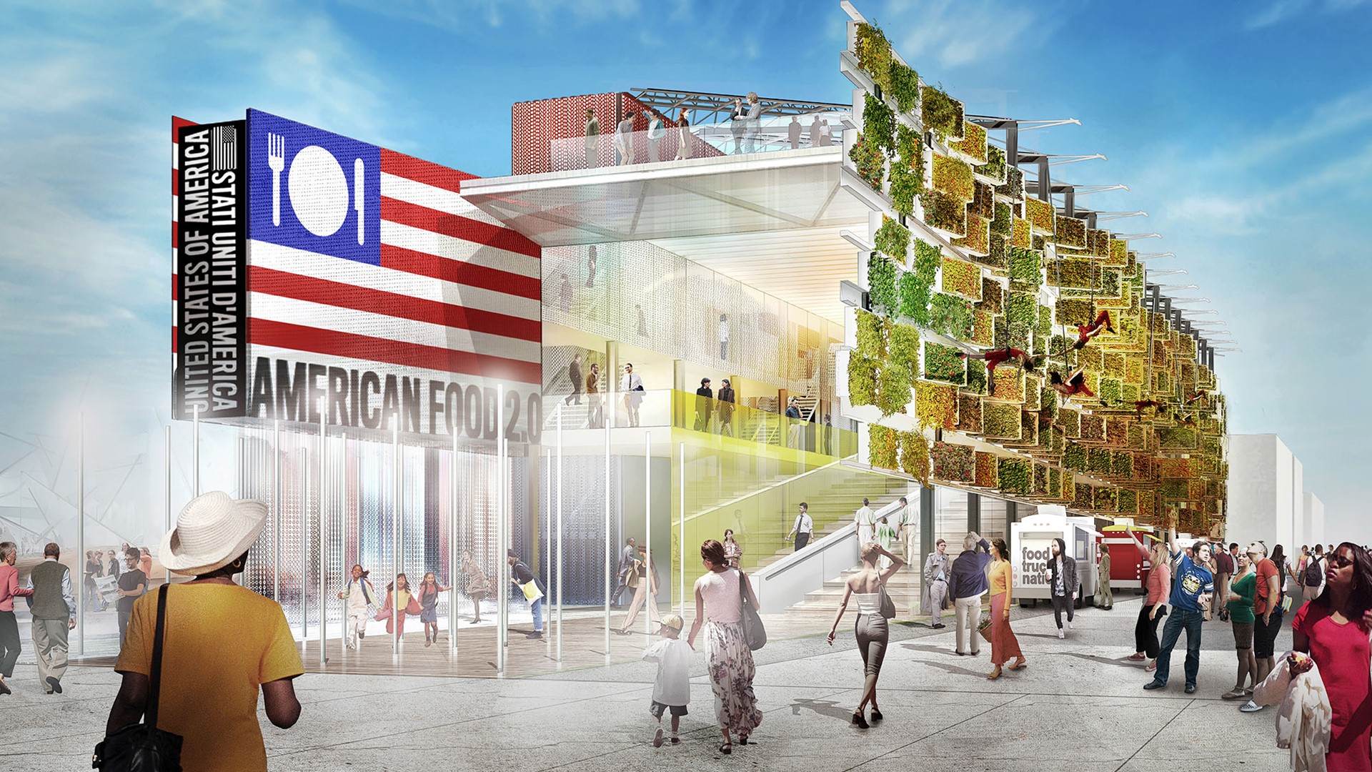 Rendering of the US Pavilion at Expo 2015