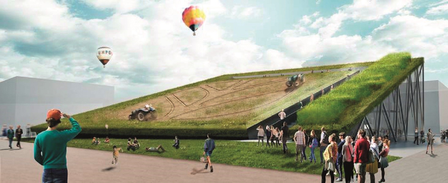 An artist's impression of what the New Holland Sustainable Farm Pavilion at EXPO Milan 2015 will look like