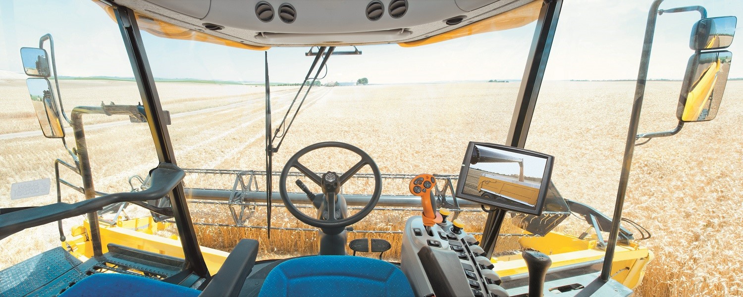 New Holland CX6090 Elevation Combine Harvester Cab which offers outstanding visibility
