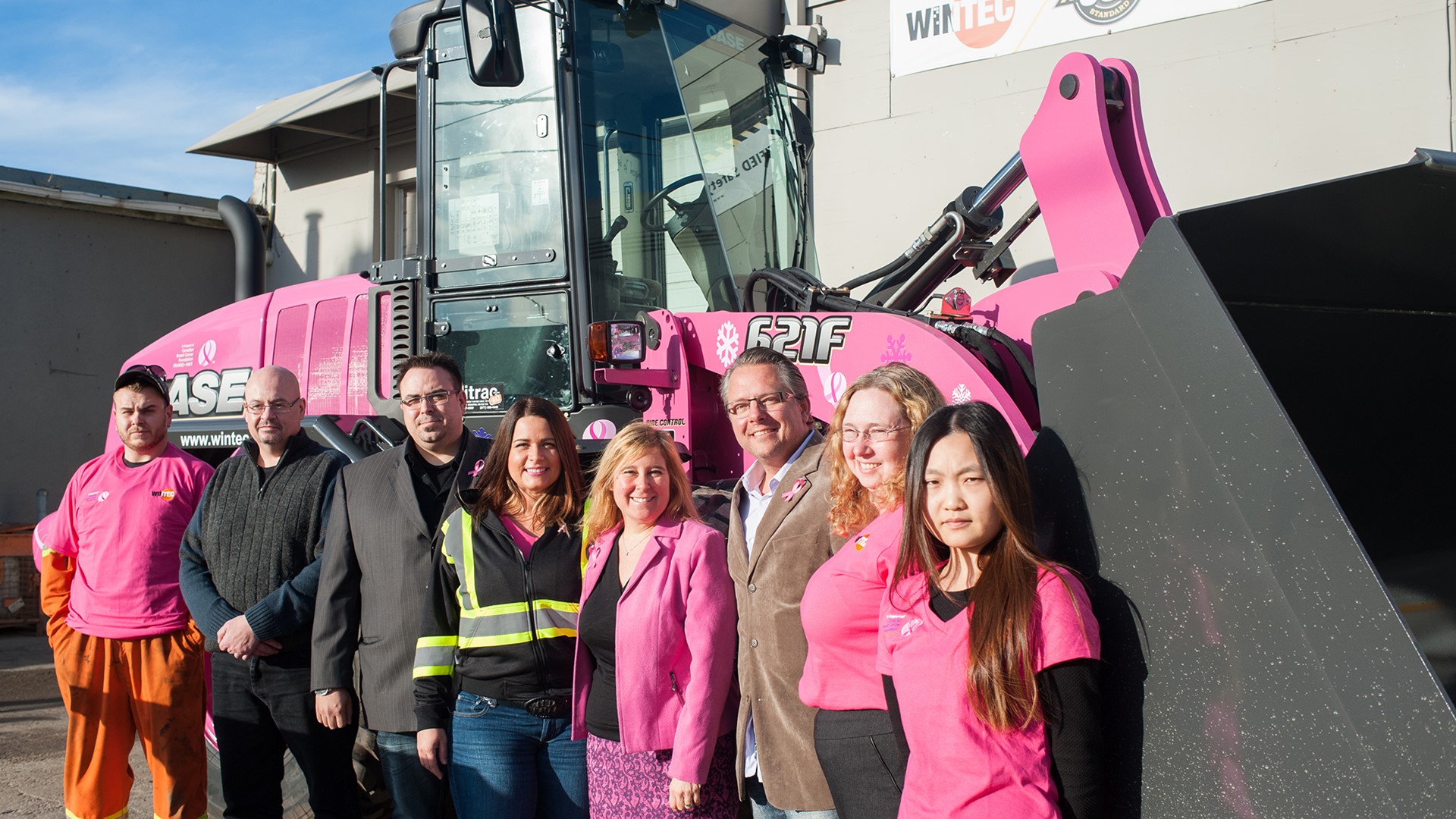 Representatives from Wintec, Canadian Breast Cancer Foundation, and Hitrac