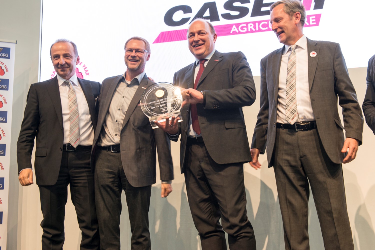 Case IH accepts the 2017 Tractor of the Year award for the Case IH OPTUM 300 CVX
