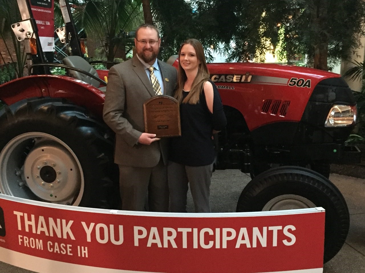 Casey and Stacey Phillips of Virginia recently received a new Farmall 50A tractor from Case IH