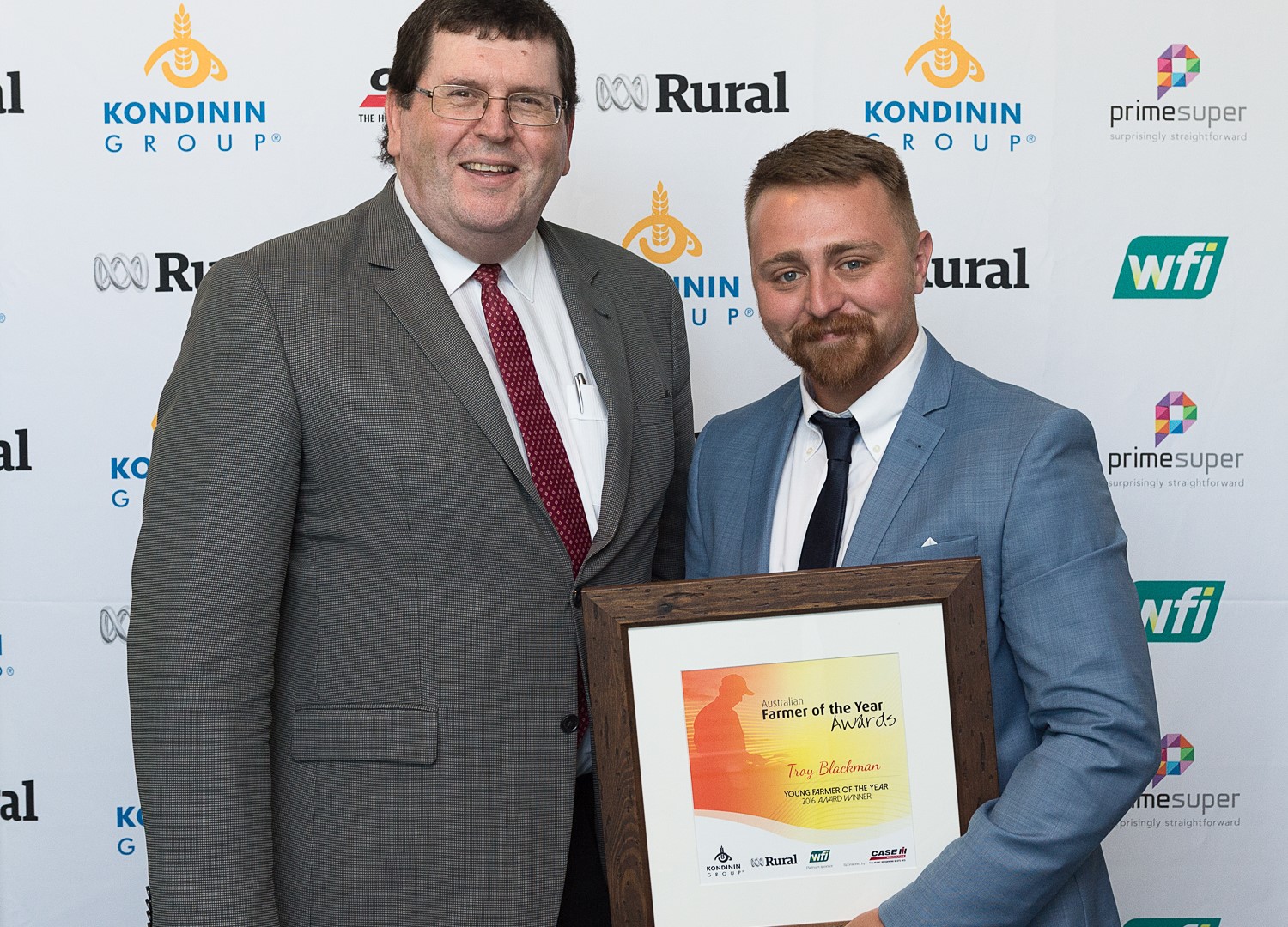 Troy Blackman receiving the2016 Young Farmer of the Year Award