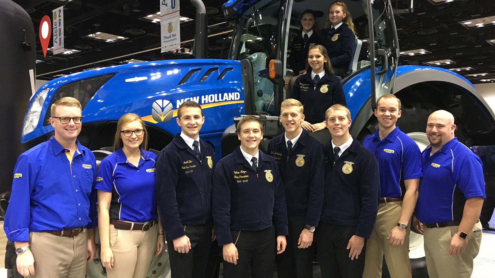 Pennsylvania State FFA Officer Team and New Holland employees