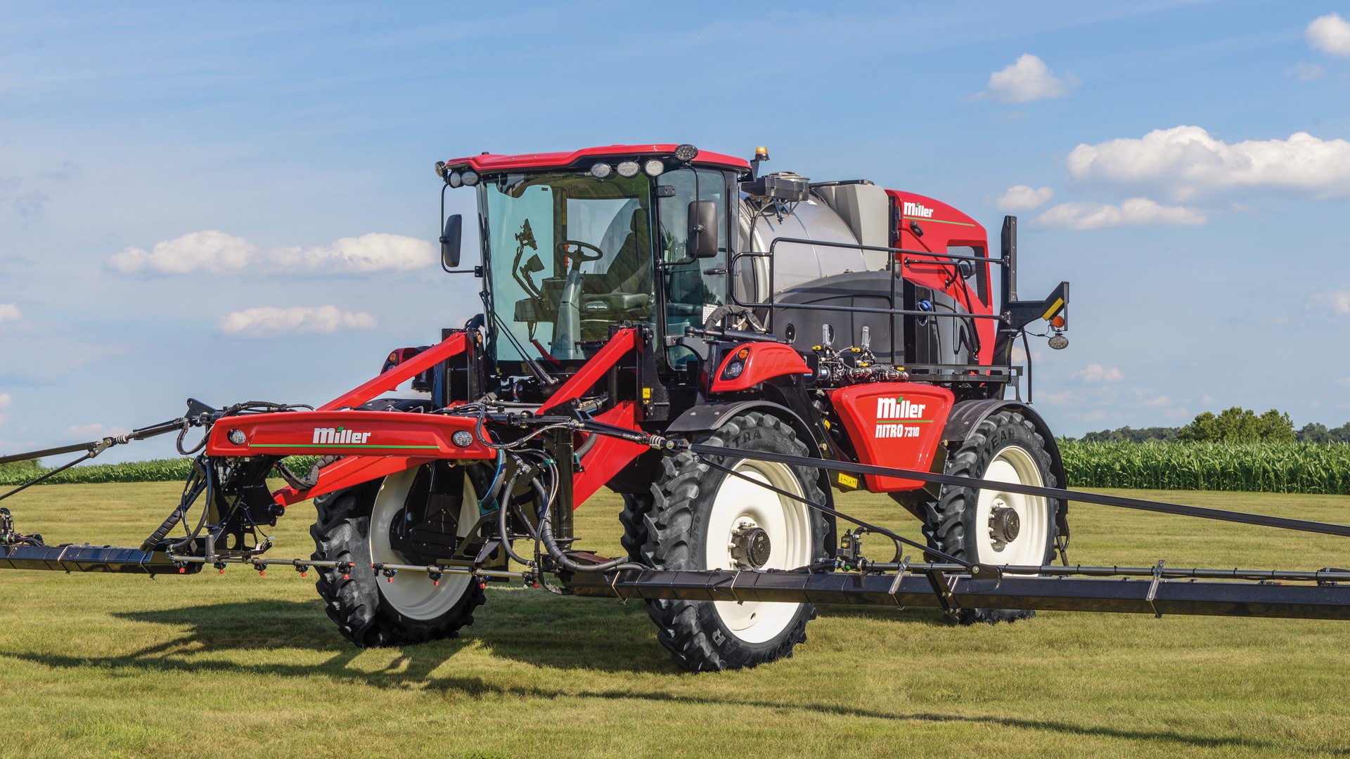Miller Nitro models 7370, 7410 are engineered for late-season, high-efficiency fertility & crop protection applications