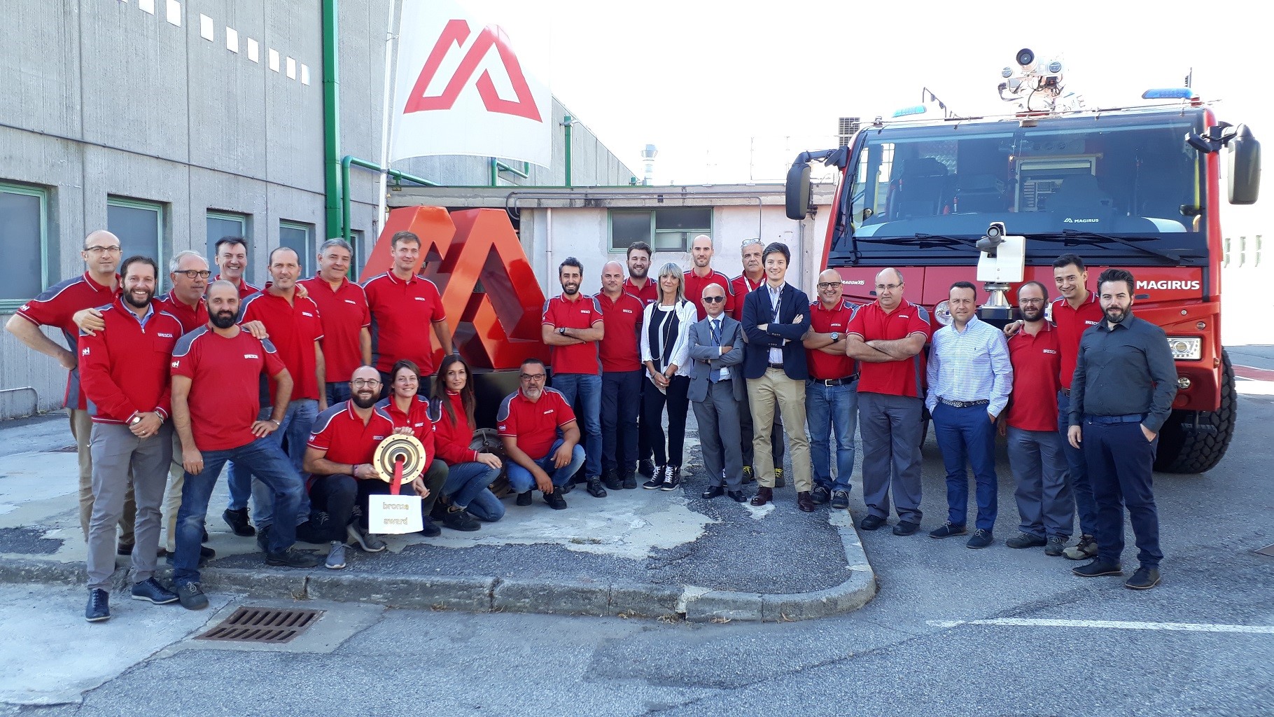 Employees at the Magrius Plant in Brescia following their Bronze level WCM award