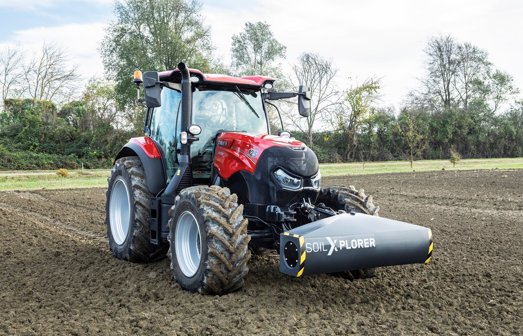 A Case IH tractor with SoilXplorer: real-time soil sensing systems, automatically adjusting implement working parameters