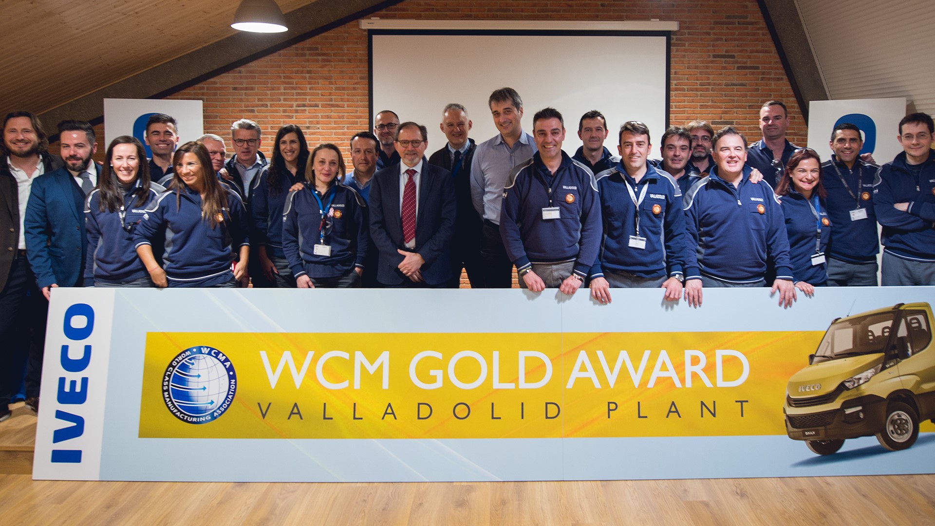 Colleagues from the Valladolid site celebrating their WCM Gold award