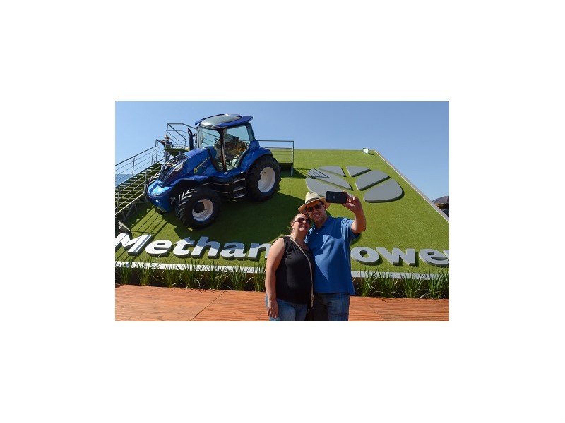Novo trator movido a biometano é a principal atração da Agrishow. Fotos: Alexandre Maciel/New Holland