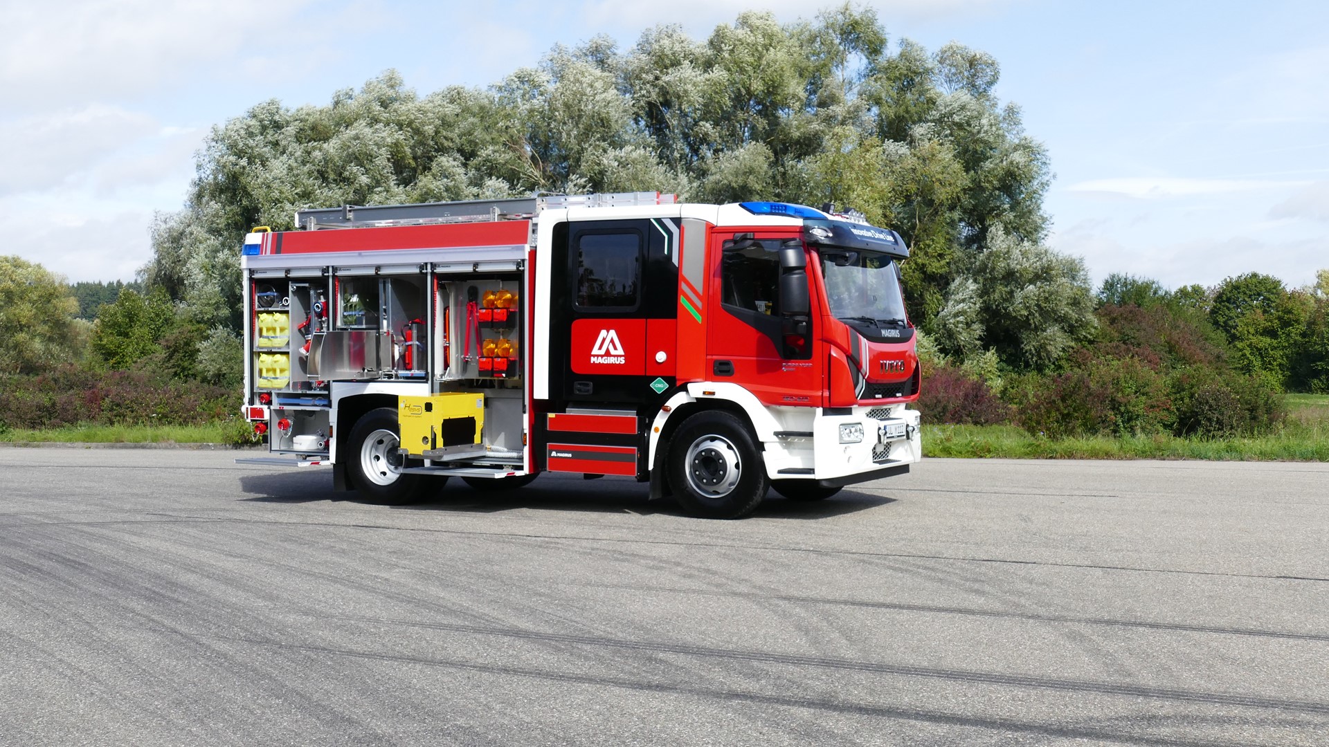 The first CNG-powered fire engine was unveiled in Ulm, Germany